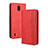 Funda de Cuero Cartera con Soporte Carcasa BY4 para Nokia C2 Rojo