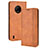 Funda de Cuero Cartera con Soporte Carcasa BY4 para Nokia C200 Marron