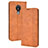 Funda de Cuero Cartera con Soporte Carcasa BY4 para Nokia C21 Marron