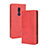 Funda de Cuero Cartera con Soporte Carcasa BY4 para Nokia C3 Rojo