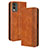 Funda de Cuero Cartera con Soporte Carcasa BY4 para Nokia C32 Marron