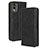 Funda de Cuero Cartera con Soporte Carcasa BY4 para Nokia C32 Negro