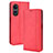 Funda de Cuero Cartera con Soporte Carcasa BY4 para Oppo A1 5G Rojo