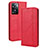 Funda de Cuero Cartera con Soporte Carcasa BY4 para Oppo A57 4G Rojo