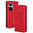 Funda de Cuero Cartera con Soporte Carcasa BY4 para Oppo Reno10 Pro 5G Rojo