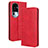 Funda de Cuero Cartera con Soporte Carcasa BY4 para Oppo Reno10 Pro+ Plus 5G Rojo