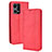 Funda de Cuero Cartera con Soporte Carcasa BY4 para Oppo Reno7 4G Rojo