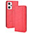 Funda de Cuero Cartera con Soporte Carcasa BY4 para Oppo Reno7 A Rojo