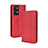 Funda de Cuero Cartera con Soporte Carcasa BY4 para Oppo Reno7 Pro 5G Rojo