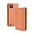 Funda de Cuero Cartera con Soporte Carcasa BY4 para Realme C25Y India Marron