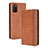 Funda de Cuero Cartera con Soporte Carcasa BY4 para Samsung Galaxy F02S SM-E025F Marron