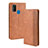 Funda de Cuero Cartera con Soporte Carcasa BY4 para Samsung Galaxy M30s Marron