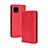 Funda de Cuero Cartera con Soporte Carcasa BY4 para Sharp Aquos Sense4 Basic Rojo