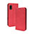 Funda de Cuero Cartera con Soporte Carcasa BY4 para Sharp Aquos wish Rojo