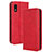 Funda de Cuero Cartera con Soporte Carcasa BY4 para Sharp Aquos wish3 Rojo