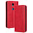 Funda de Cuero Cartera con Soporte Carcasa BY4 para Sharp Rouvo V Rojo