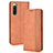 Funda de Cuero Cartera con Soporte Carcasa BY4 para Sony Xperia 10 IV SO-52C Marron