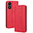 Funda de Cuero Cartera con Soporte Carcasa BY4 para Vivo Y02S Rojo