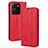 Funda de Cuero Cartera con Soporte Carcasa BY4 para Vivo Y35 4G Rojo