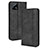 Funda de Cuero Cartera con Soporte Carcasa BY4 para Wiko T3 Negro