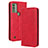 Funda de Cuero Cartera con Soporte Carcasa BY4 para Wiko Voix Rojo