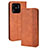 Funda de Cuero Cartera con Soporte Carcasa BY4 para Xiaomi Redmi 10 India Marron