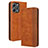 Funda de Cuero Cartera con Soporte Carcasa BY4 para Xiaomi Redmi 12 4G Marron