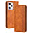 Funda de Cuero Cartera con Soporte Carcasa BY4 para Xiaomi Redmi Note 12 Explorer Marron