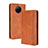 Funda de Cuero Cartera con Soporte Carcasa BY4 para Xiaomi Redmi Note 9 5G Marron