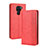 Funda de Cuero Cartera con Soporte Carcasa BY4 para Xiaomi Redmi Note 9 Rojo