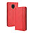 Funda de Cuero Cartera con Soporte Carcasa BY4 para Xiaomi Redmi Note 9S Rojo