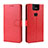 Funda de Cuero Cartera con Soporte Carcasa BY5 para Asus Zenfone 6 ZS630KL Rojo