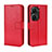 Funda de Cuero Cartera con Soporte Carcasa BY5 para Asus Zenfone 9 Rojo