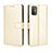 Funda de Cuero Cartera con Soporte Carcasa BY5 para HTC Desire 21 Pro 5G Oro