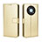 Funda de Cuero Cartera con Soporte Carcasa BY5 para Huawei Enjoy 50 Pro Oro