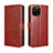 Funda de Cuero Cartera con Soporte Carcasa BY5 para Huawei Enjoy 50z Marron