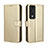 Funda de Cuero Cartera con Soporte Carcasa BY5 para Huawei Honor 80 GT 5G Oro