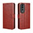 Funda de Cuero Cartera con Soporte Carcasa BY5 para Huawei Honor 80 Pro 5G Marron