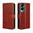 Funda de Cuero Cartera con Soporte Carcasa BY5 para Huawei Honor 90 Lite 5G Marron