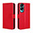 Funda de Cuero Cartera con Soporte Carcasa BY5 para Huawei Honor 90 Lite 5G Rojo