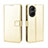 Funda de Cuero Cartera con Soporte Carcasa BY5 para Huawei Honor X40i 5G Oro