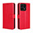 Funda de Cuero Cartera con Soporte Carcasa BY5 para Huawei Honor X8a 4G Rojo