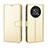 Funda de Cuero Cartera con Soporte Carcasa BY5 para Huawei Honor X9 5G Oro