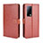 Funda de Cuero Cartera con Soporte Carcasa BY5 para Huawei Mate X2 Marron