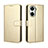 Funda de Cuero Cartera con Soporte Carcasa BY5 para Huawei Nova 10 SE Oro