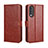 Funda de Cuero Cartera con Soporte Carcasa BY5 para Huawei Nova 10z Marron