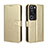 Funda de Cuero Cartera con Soporte Carcasa BY5 para Huawei P60 Oro