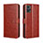 Funda de Cuero Cartera con Soporte Carcasa BY5 para Motorola Moto E22 Marron