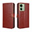 Funda de Cuero Cartera con Soporte Carcasa BY5 para Motorola Moto Edge (2023) 5G Marron