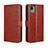 Funda de Cuero Cartera con Soporte Carcasa BY5 para Nokia C110 Marron